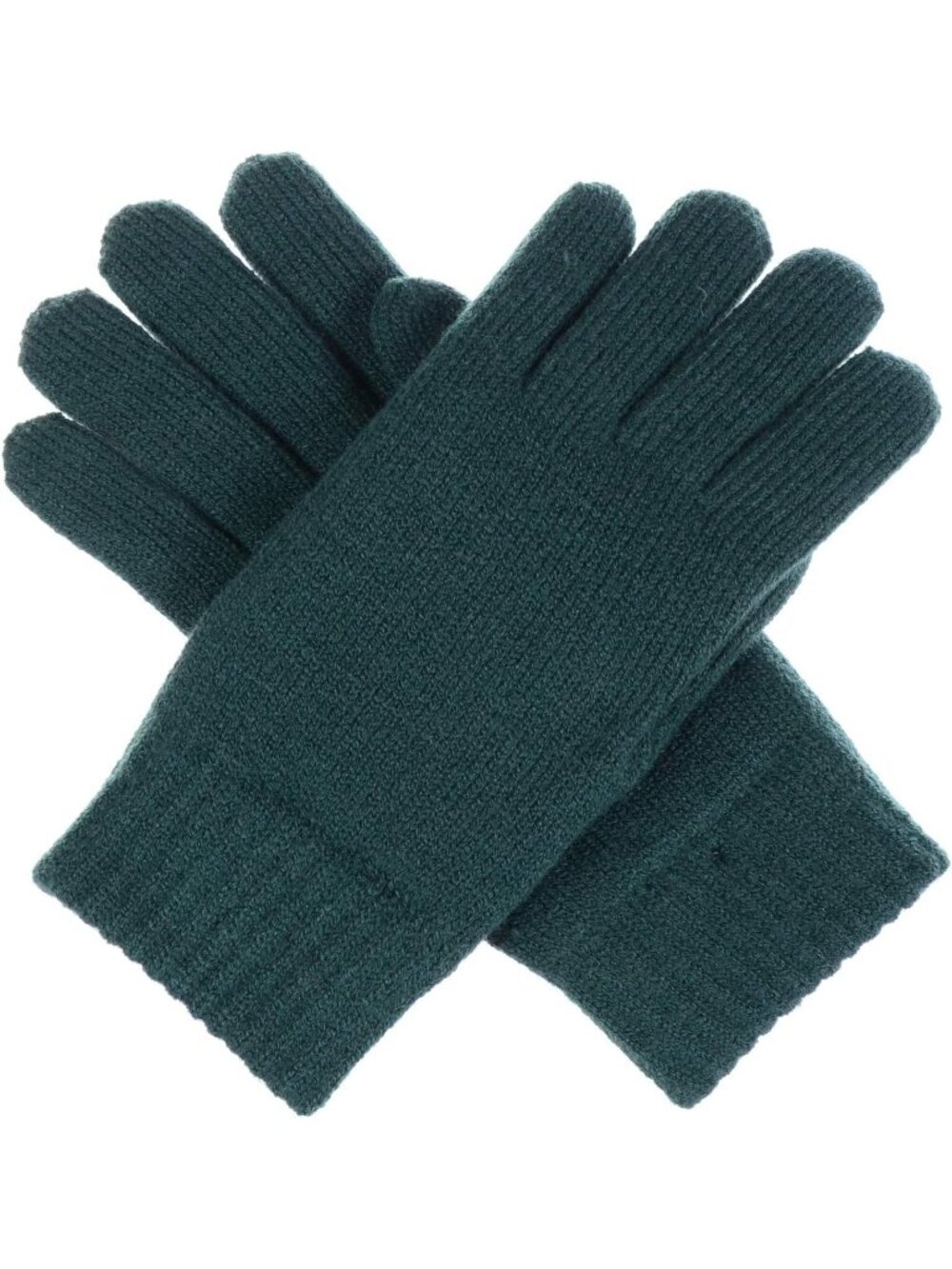 Women's Dk.Green Faux fur Winter Toasty Warm Plush Fleece Lined Knit Gloves